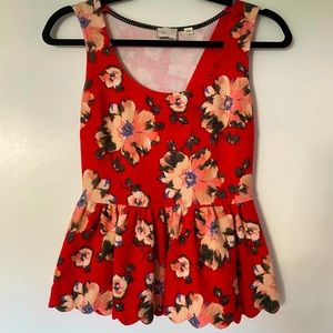 Anthropologie | Peplum Tank, scallop detail | XS